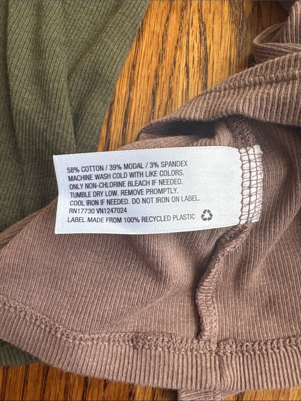 A New Day Slim Fit Ribbed Tanks - Olive & Brown - Picture 4 of 4